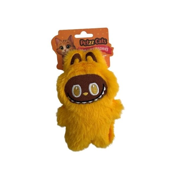 PetzzCats Matatabi Labubu Peluş Kedi Oyuncağı Sarı 16x10 Cm - Kedi Oyuncağı