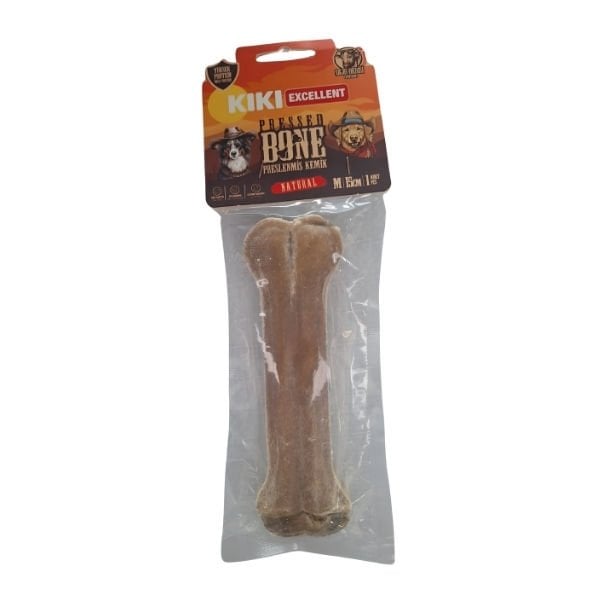 Kiki Excellent Sığır Derisinden Naturel Pres Kemik Köpek Ödülü 15 Cm - Köpek Ödül Maması