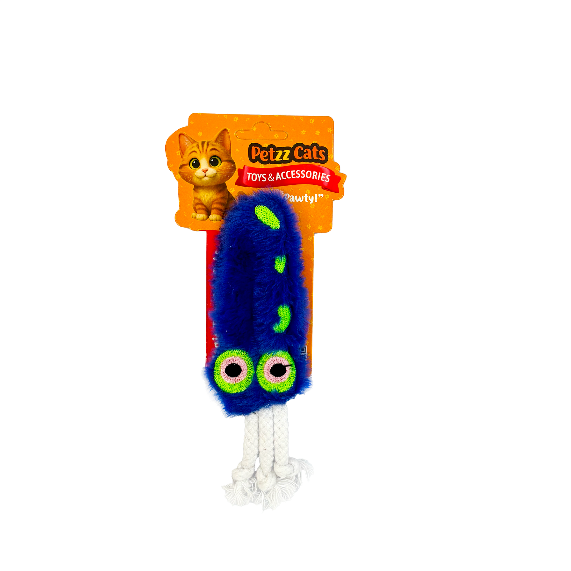 PetzzCats Kalamar Matatabi ve Çıngırak Sesli Peluş Kedi Oyuncağı Mavi 22x7 Cm - Kedi Oyuncağı