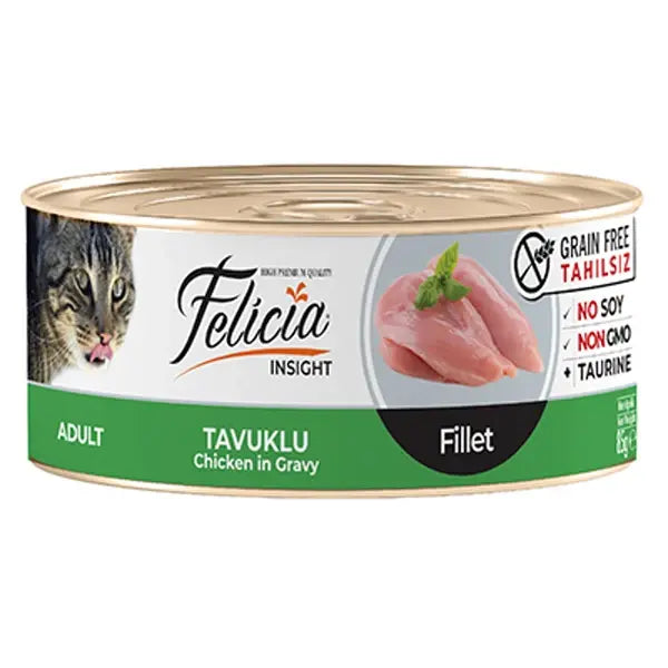 Felicia Tahılsız Tavuklu Fileto Yetişkin Konserve Kedi Maması 1 Adet 85 Gr yaş konserve kedi maması