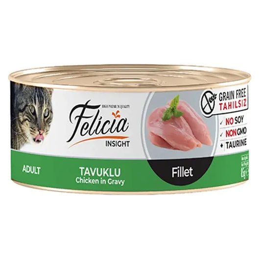 Felicia Tahılsız Tavuklu Fileto Yetişkin Konserve Kedi Maması 1 Adet 85 Gr yaş konserve kedi maması