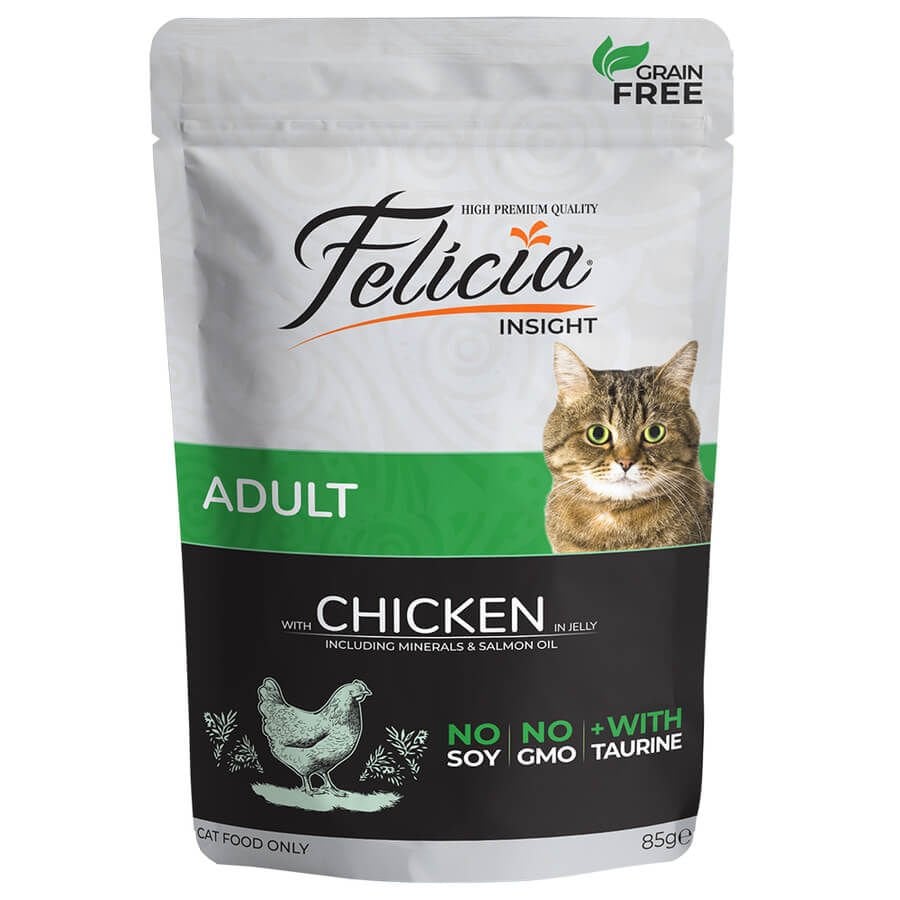 Felicia Tahılsız Tavuklu Pouch Yetişkin Konserve Kedi Maması 1 Adet 85 Gr yaş konserve kedi maması