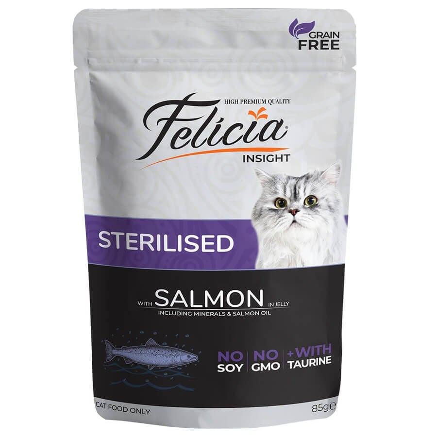Felicia Tahılsız Somonlu Pouch Kısırlaştırılmış Konserve Kedi Maması 1 Adet 85 Gr yaş konserve kedi maması