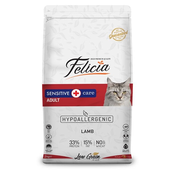 Felicia Düşük Tahıllı Hipoalerjenik Kuzu Etli Yetişkin Kedi Maması 2 Kg - Kuru Kedi Maması
