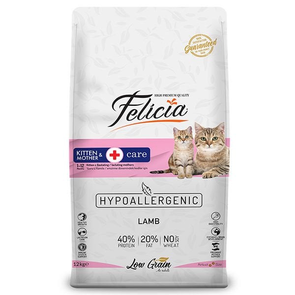 Felicia Hipoalerjenik Kuzu Etli Anne ve Yavru Kedi Maması 12 Kg - Kuru Kedi Maması