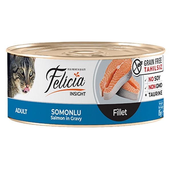Felicia Tahılsız Somonlu Fileto Yetişkin Konserve Kedi Maması 1 Adet 85 Gr yaş konserve kedi maması