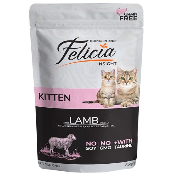 Felicia Tahılsız Kuzu Etli Pouch Yavru Konserve Kedi Maması 1 Adet 85 Gr yaş konserve kedi maması