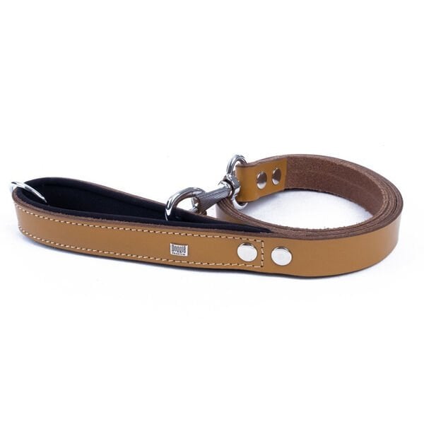 Doggie Konfor Deri Köpek Gezdirme Tasması Medium Camel 2.5x120 Cm - Köpek Tasması