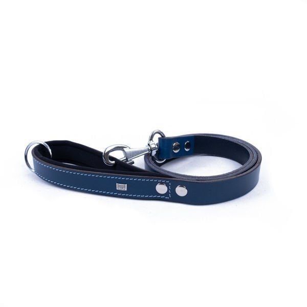 Doggie Konfor Deri Köpek Gezdirme Tasması Small Royal Mavi 3x100 Cm - Köpek Tasması