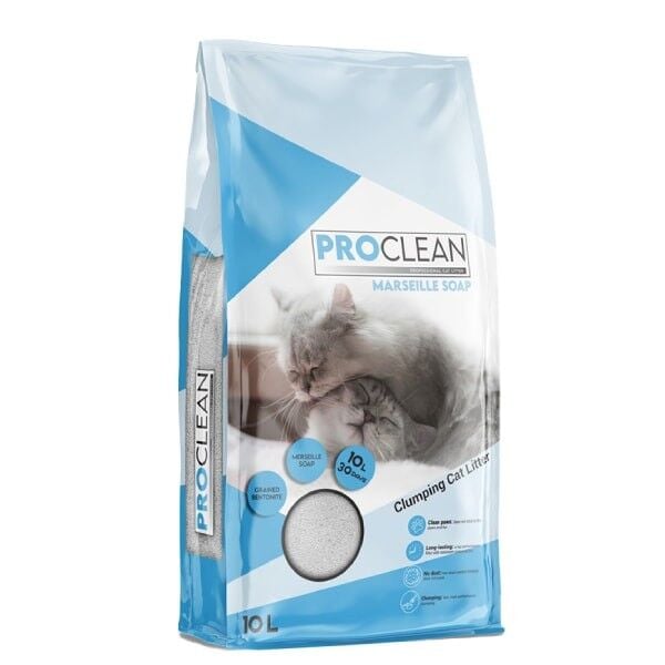 ProClean Marsilya Sabun Kokulu Topaklanan Kedi Kumu 1 Adet İnce Taneli 10 Lt ürünü görseli