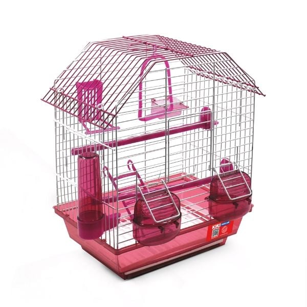 Kiki Excellent Portatif Dik Çatılı Muhabbet Kuşu Kafesi 38x29x20 Cm
