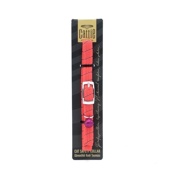 Cattie Lastikli Kedi Boyun Tasması Pembe 1x20-30 Cm - Kedi Tasması