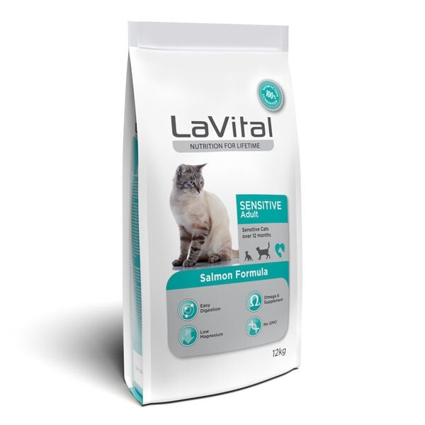 Lavital Sensitive Somonlu Yetişkin Kedi Maması 12 Kg - Kuru Kedi Maması