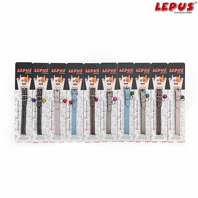Lepus Deri Simli Kedi Boyun Tasması 1 Adet 10x30 Cm - Kedi Tasması