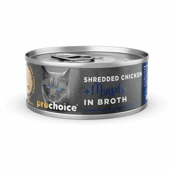 Prochoice Hypo-Allergenic Sos İçinde Tavuklu ve Midyeli Tahılsız Yetişkin Kedi Konservesi 1 Adet 70 Gr yaş konserve kedi maması