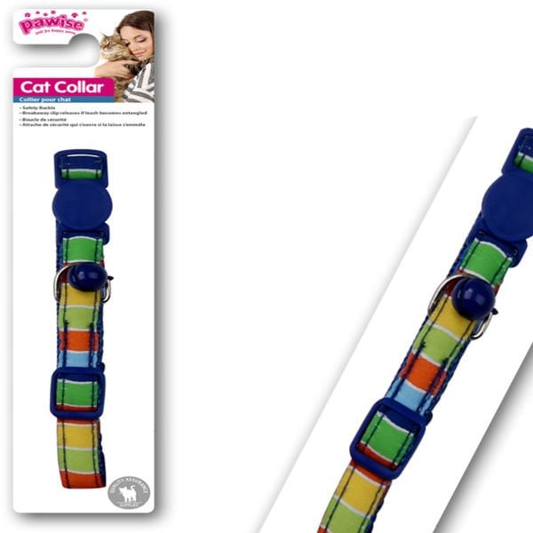 Pawise Mavi Şeritli Kedi Boyun Tasması - Kedi Tasması