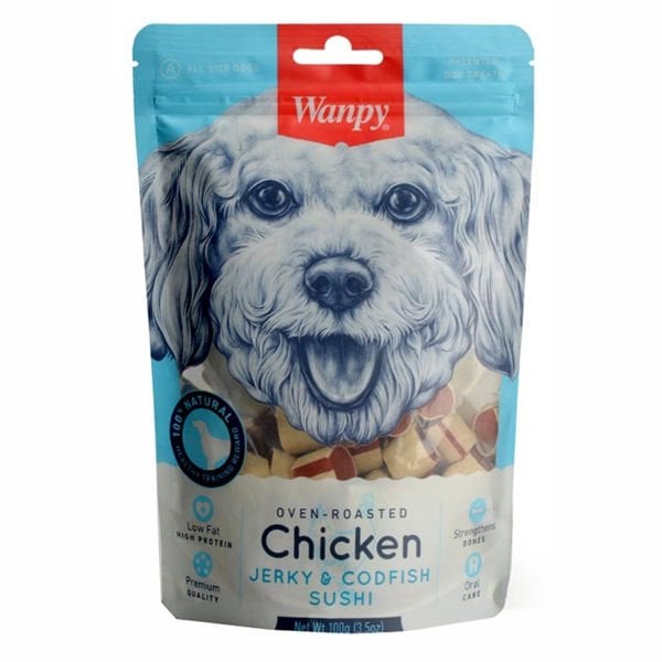 Wanpy Tavuklu ve Morina Balıklı Köpek Ödül Maması 1 Adet 100 Gr - Köpek Ödül Maması