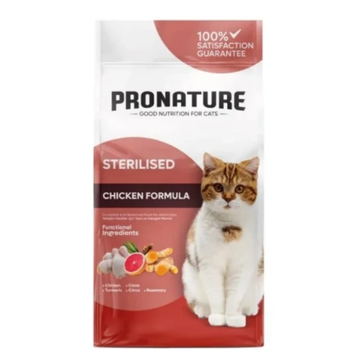 Pronature Kilo Kontrolü için Tavuklu Kısırlaştırılmış Kedi Maması 10 Kg