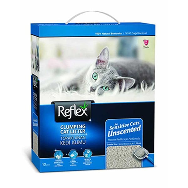 Reflex Sensitive Kokusuz Bentonit Doğal Kedi Kumu 1 Adet 10 Lt ürünü görseli