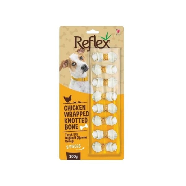 Reflex Tavuk Etli Düğümlü Sekizli Çiğneme Kemiği Köpek Ödülü 1 Adet 100 Gr - Köpek Ödül Maması