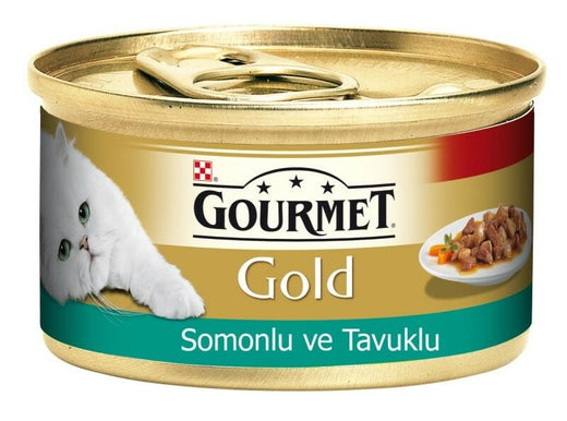 Gourmet Gold Somon ve Tavuklu Yetişkin Konserve Kedi Maması 1 Adet 85 Gr
