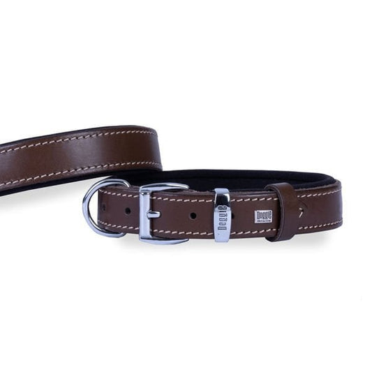 Doggie Konfor Deri Köpek Boyun Tasması Medium Kahverengi 3x42-50 Cm - Köpek Tasması