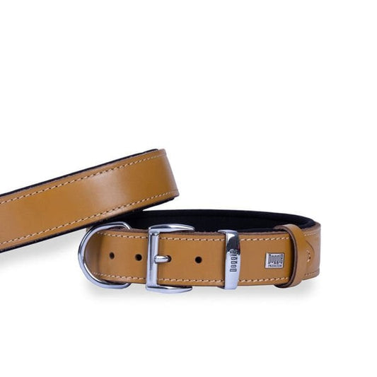 Doggie Konfor Deri Köpek Boyun Tasması Large Camel 3.5x52-60 Cm - Köpek Tasması