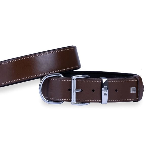 Doggie Konfor Deri Köpek Boyun Tasması Large Kahverengi 4x57-65 Cm - Köpek Tasması