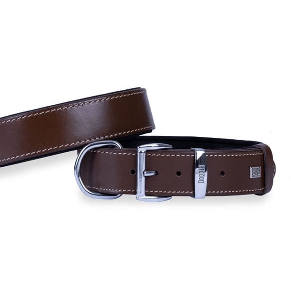 Doggie Konfor Deri Köpek Boyun Tasması Small Kahverengi 4x47-55 Cm - Köpek Tasması