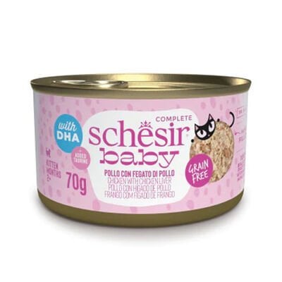 Schesir Baby Cat Tavuklu ve Ciğerli Yavru Kedi Konservesi 1 Adet 70 Gr yaş konserve kedi maması