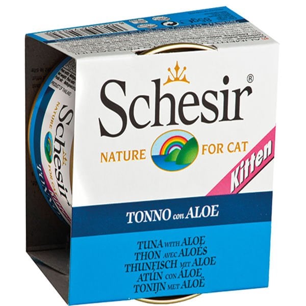 Schesir Kitten Ton Balıklı ve Aloeveralı Yavru Konserve Kedi Maması 1 Adet 85 Gr yaş konserve kedi maması