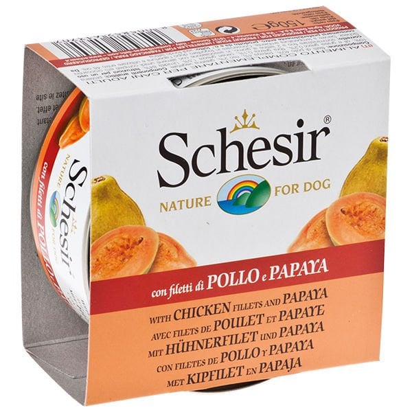 Schesir Tavuk ve Papaya Konserve Köpek Maması 1 Adet 150 Gr - Konserve Köpek Maması