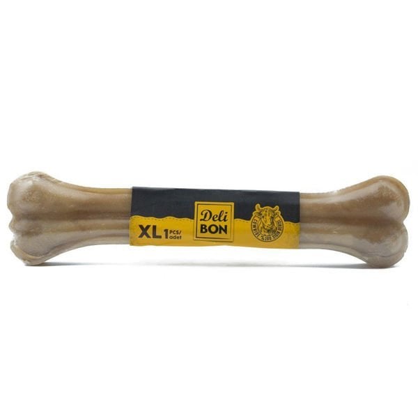 Delibon Deri Pres Vakumlu Kemik Köpek Ödülü Naturel 27 Cm 1 Adet - Köpek Ödül Maması