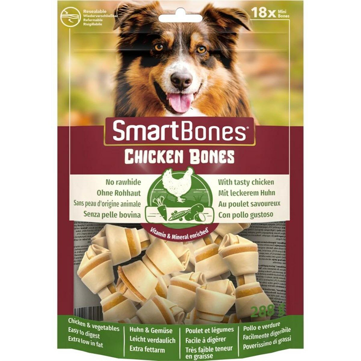 Smart Bones Tavuklu Mini Düğüm Köpek Ödül Kemiği 18 Adet 288 Gr - Köpek Ödül Maması
