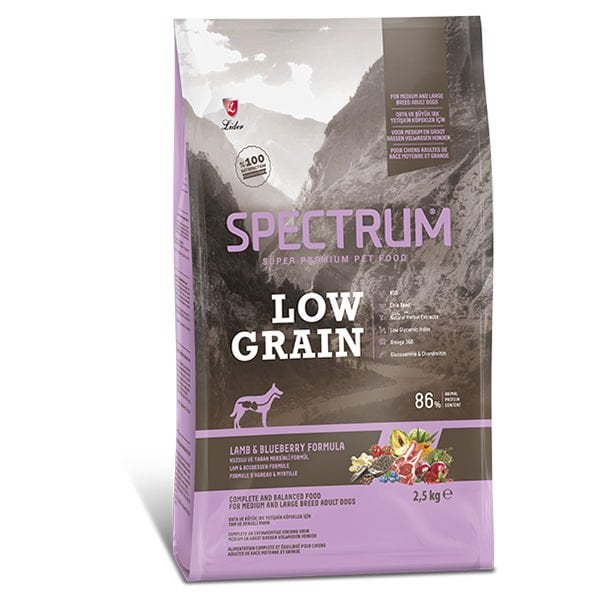 Spectrum Düşük Tahıllı Kuzulu ve Yaban Mersinli Orta ve Büyük Irk Yetişkin Köpek Maması 2.5 Kg - Kuru Köpek Maması