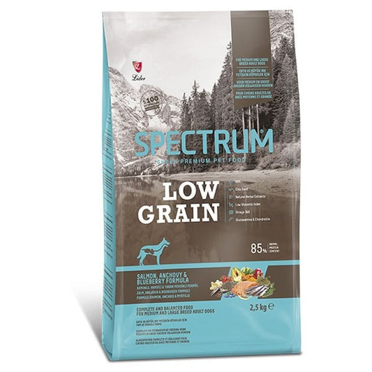 Spectrum Düşük Tahıllı Somonlu Hamsili ve Yaban Mersinli Orta ve Büyük Irk Yetişkin Köpek Maması 2.5 Kg - Kuru Köpek Maması