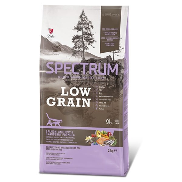 Spectrum Düşük Tahıllı Somonlu Hamsili ve Yaban Mersinli Kısırlaştırılmış Kedi Maması 2 Kg - Kuru Kedi Maması