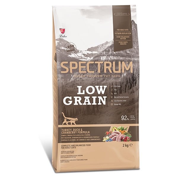 Spectrum Düşük Tahıllı Hindili Ördekli ve Yaban Mersinli Yetişkin Kedi Maması 2 Kg - Kuru Kedi Maması