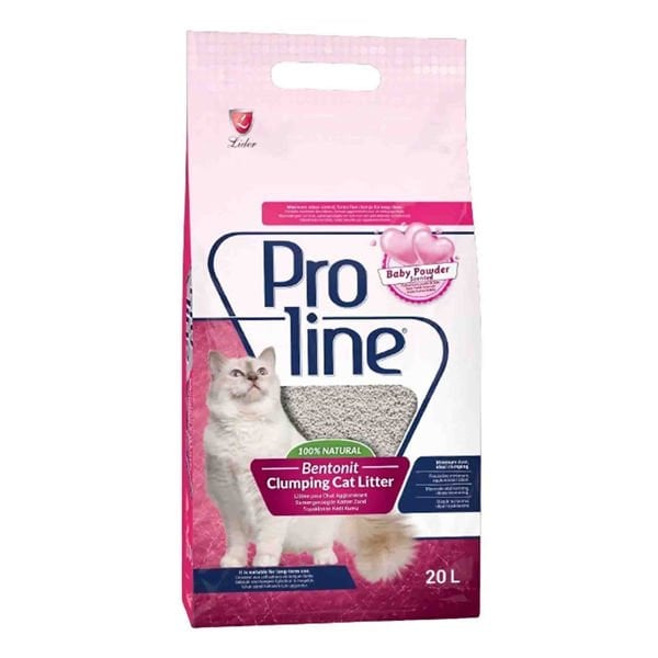 Proline Bebek Pudralı Topaklanan Bentonit Kedi Kumu İnce 1 Adet 20 Lt ürünü görseli